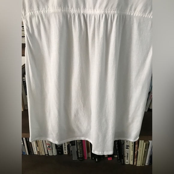 Like New Splendid White Surplice V-Neck Hi Low Crossover Ruched Top M - Picture 6 of 13